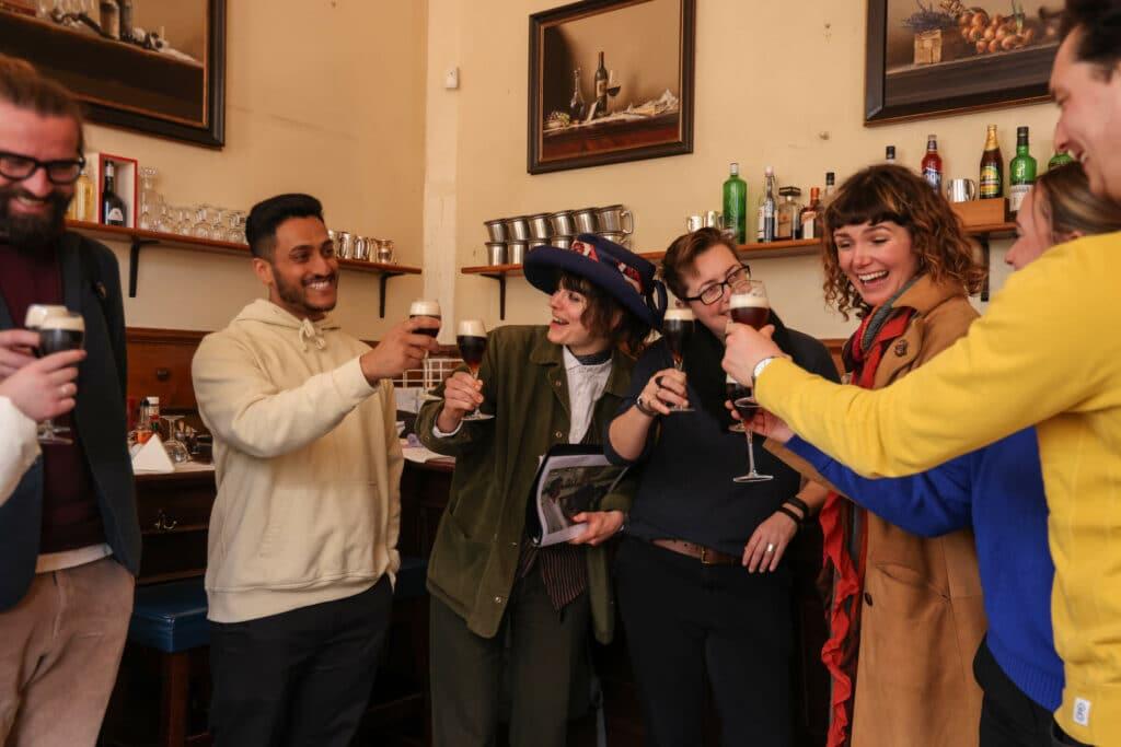 City-of-London-Food-Tour-sweetings-black-velvet-cocktail